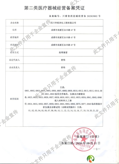 醫療器械經營備案憑證